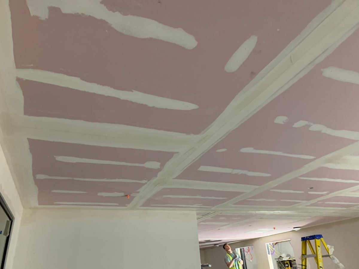 Ceiling Finished with Tape and Joint Compound – Side View